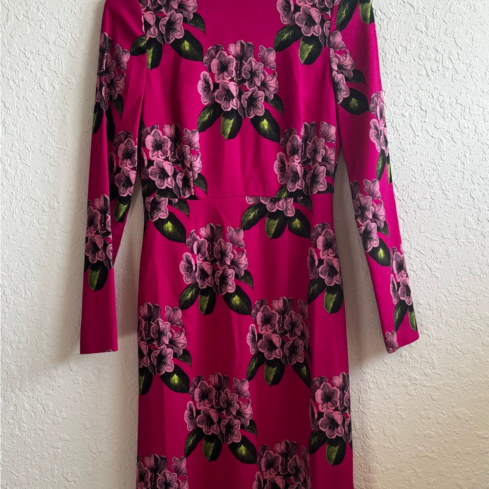 Hobbs London Bea Magenta Floral
Sheath Pencil Long Sleeve Dress